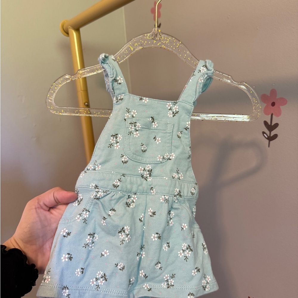 Floral Blue Kids Overalls